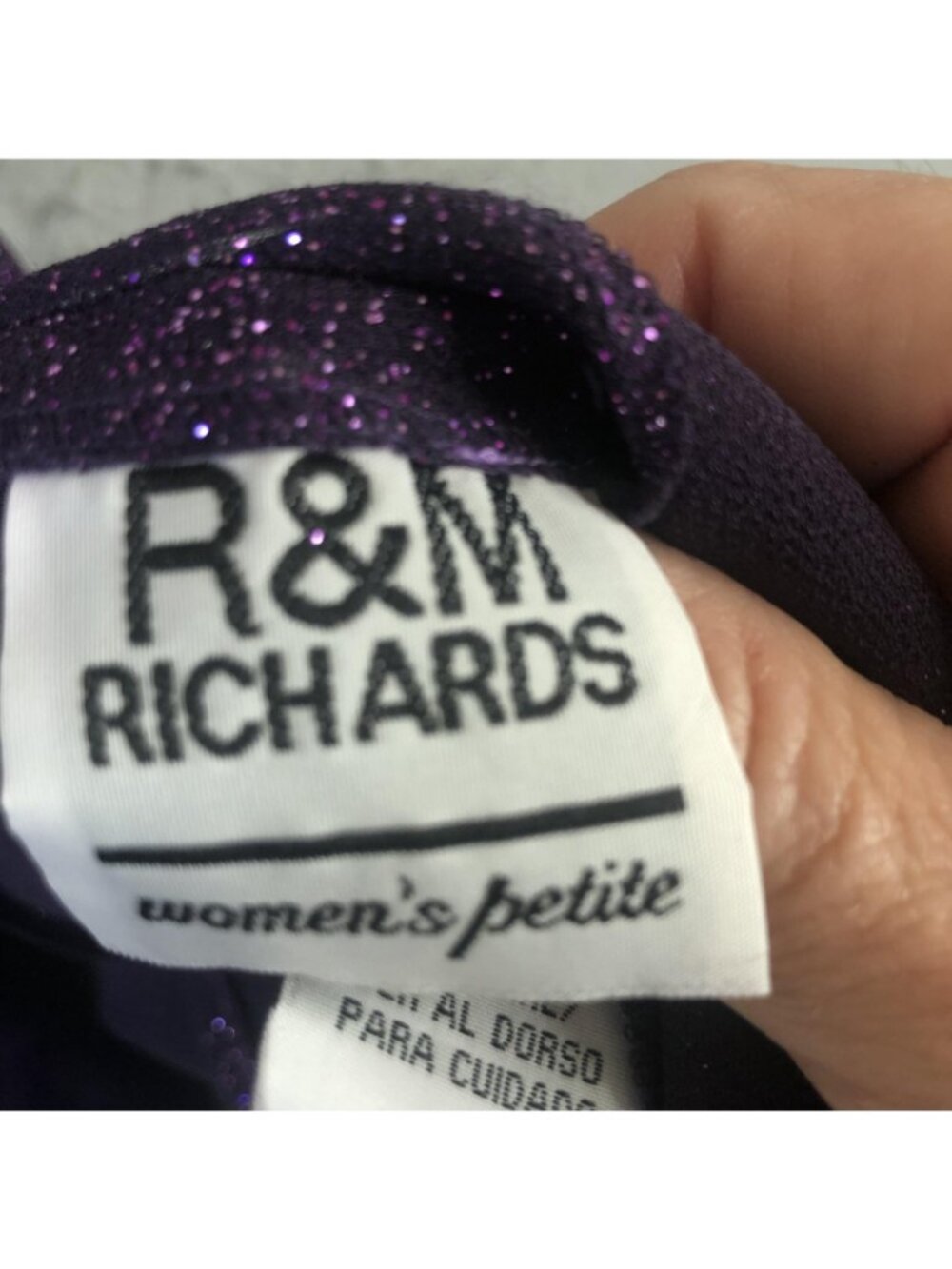 R&M Richards Dress Womens 18W Purple Glitter Jacket 2 Piece Formal Gown Set - Picture 7 of 16